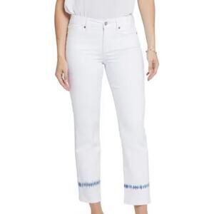 NYDJ Marilyn Straight Leg Ankle Jeans In Wave Tie Dye Sz 6
